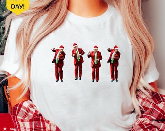 Trump Dance Christmas T-Shirt, Funny Trump T-Shirt, Christmas Republican T-Shirt, Christmas Santa Trump T-Shirt, Republican Gift, Trump 2024