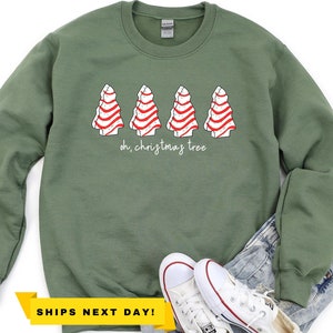 Oh Christmas Tree Sweatshirt, Christmas Cake Sweatshirt, Christmas Crewneck Sweater, Christmas Sweater Women, Funny Christmas Shirt Xmas Tee