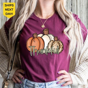 Love Fall Y&#39;All Shirt, Leopard Pumpkin Print Fall Shirt, Hello Pumpkin, Fall Vibes, Peace Love Thanksgiving, Family Thanksgiving Shirt