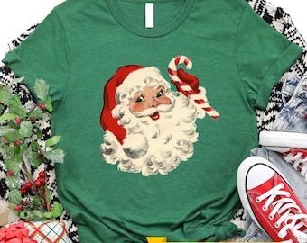 Christmas Santa Shirt, Retro Santa Shirt, Gift For Christmas, Retro Christmas Shirt, Christmas Shirt For Women, Gift For Women, Santa Shirt