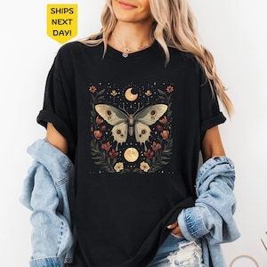 Cottagecore Aesthetic Comfort Colors® Shirt, Cottage Core Shirt, Vintage Butterfly and Moth T-Shirt, Aesthetic T-shirt, Boho Clothing