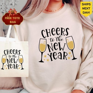 Cheers To The New Year Sweatshirt, 2025 Happy New Year Sweatshirt, Happy New Year Hoodie, New Years Shirt,2025 Christmas,Happy New Year Gift