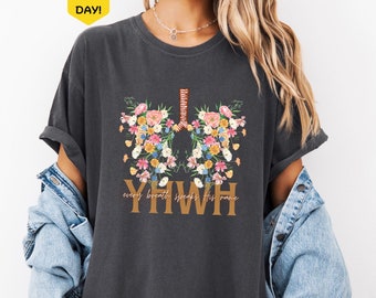 YHWH Shirt, Yahweh, Floral Christian Shirt, Floral Lungs, Flower Lungs Tee, Christian Shirt, YHWH Breathe, Womens Faith Shirt,Comfort Colors