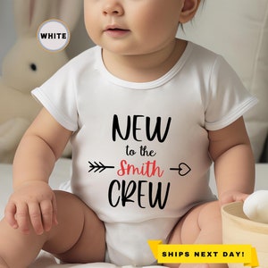 Personalized New To The Crew Onesie®, New To The Crew, Baby Shower Gift, New To The Crew Toddler Shirt, New To The Crew Custom Baby Bodysuit