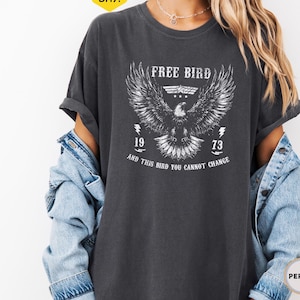 Comfort Colors® Free Bird Tee, Comfort Colors Brand Shirt, Oversized Trendy Shirts, Rock Band Tee, Retro Music Shirt,Old School Band T-shirt