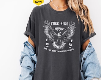 Comfort Colors® Free Bird Tee, Comfort Colors Brand Shirt, Oversized Trendy Shirts, Rock Band Tee, Retro Music Shirt,Old School Band T-shirt