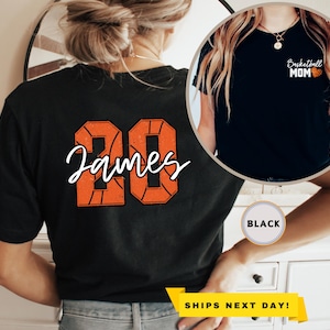 Basketball Mom Shirt With Kids Name and Number, Game Day, Basketball Mom Shirt, Custom Basketball Mom Tee, Personalized Basketball Mom Shirt