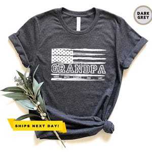 Personalized Grandpa Shirt with Kids Names, Custom Grandpa Flag Shirt, Birthday Gift For Him,Fathers Day Shirt,Father&#39;s Day Gift for Grandpa