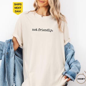 Not Friendly Shirt Comfort Colors®, Funny Friend, Sassy Shirt, Gift For Friend, Funny Trendy Shirt for Women, Sarcasm Shirt, Funny Humor Tee
