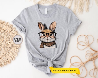 Easter Bunny With Glasses Shirt, Cute Easter Shirt, Easter Day Shirt for Woman,Easter Bunny Shirt,Kids Easter Shirt,Bunny With Glasses Shirt