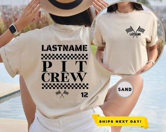 Custom Racing Shirt, Matching Family Personalized Last Name Shirt, Motomom Gift, Funny Pit Crew Outfit, Racing Shirt, Motocross Shirt
