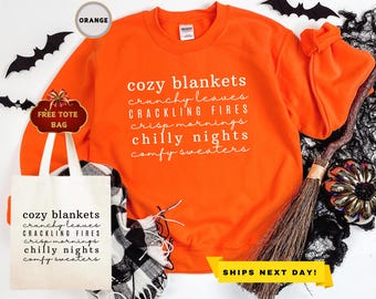 Fall Cozy Sweatshirt and Hoodie, Graphic Sweatshirt, Fall Sweater, Crewneck Sweater, Cute Fall Sweater, Cozy Season Hoodie, Fall Sweatshirt