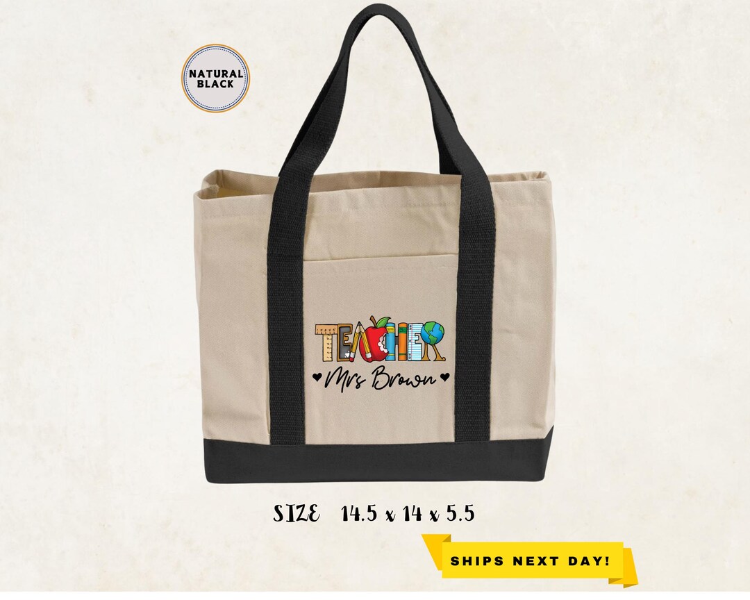 Personalized Teacher Cotton Canvas Tote Bag Gift for Teachers, Teacher ...