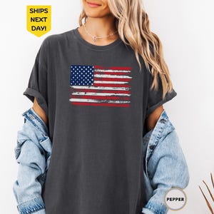 Comfort Colors® Retro America Shirt, USA Shirt, 4th Of July Shirt, American Flag Tee, Women&#39;s Graphic Tee, Patriotic USA Gift,Fourth Of July