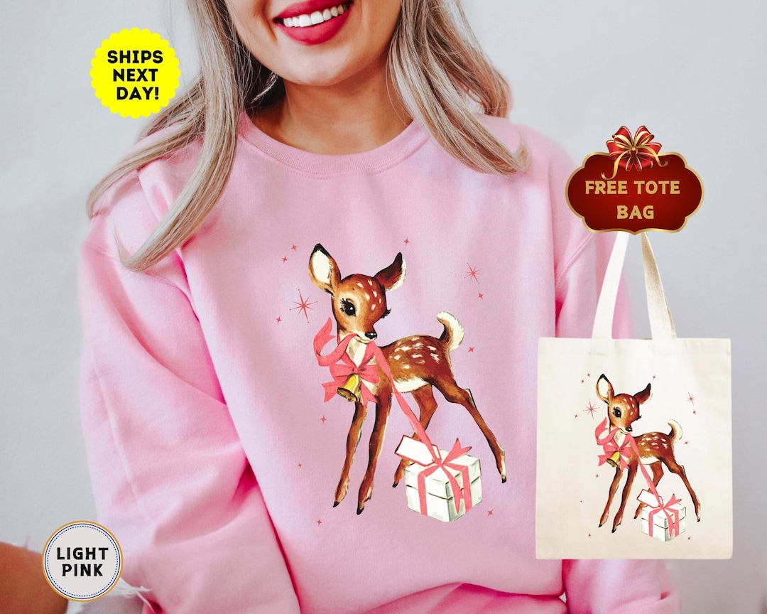 PINK ALPINE REINDEER YOUTH SWEATER main image 1