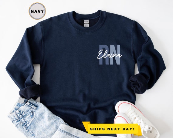 Custom Registered Nurse Sweatshirt With Name, Cute Nurse Gift, Personalized RN Pocket Hoodie, Nurse Appreciation Clothing, Nurse Life Outfit
