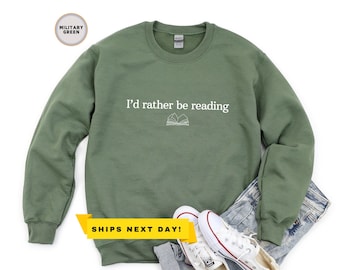 Womens Reading Sweatshirt, Bookish Gift, Bookworm Sweatshirt, Minimalist Sweater, Readers Hoodie, Booklover Mother's Day Sweatshirt