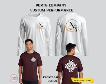 Custom Logo Long Sleeve Performance Tee: Business Uniform