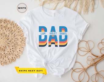 Custom Dad Shirt With Kids Names, Birthday Gift Dad Tee, Dad T-Shirt, New Dad Shirt, Father's Day Shirt, Personalized Dad Shirt, Daddy Shirt