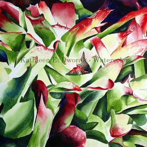 Hawaiian Leaves- signed limited edition watercolor print
