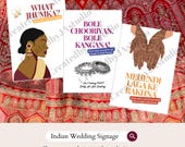 Indian Wedding Stationary: Favour Table & Food Signs
