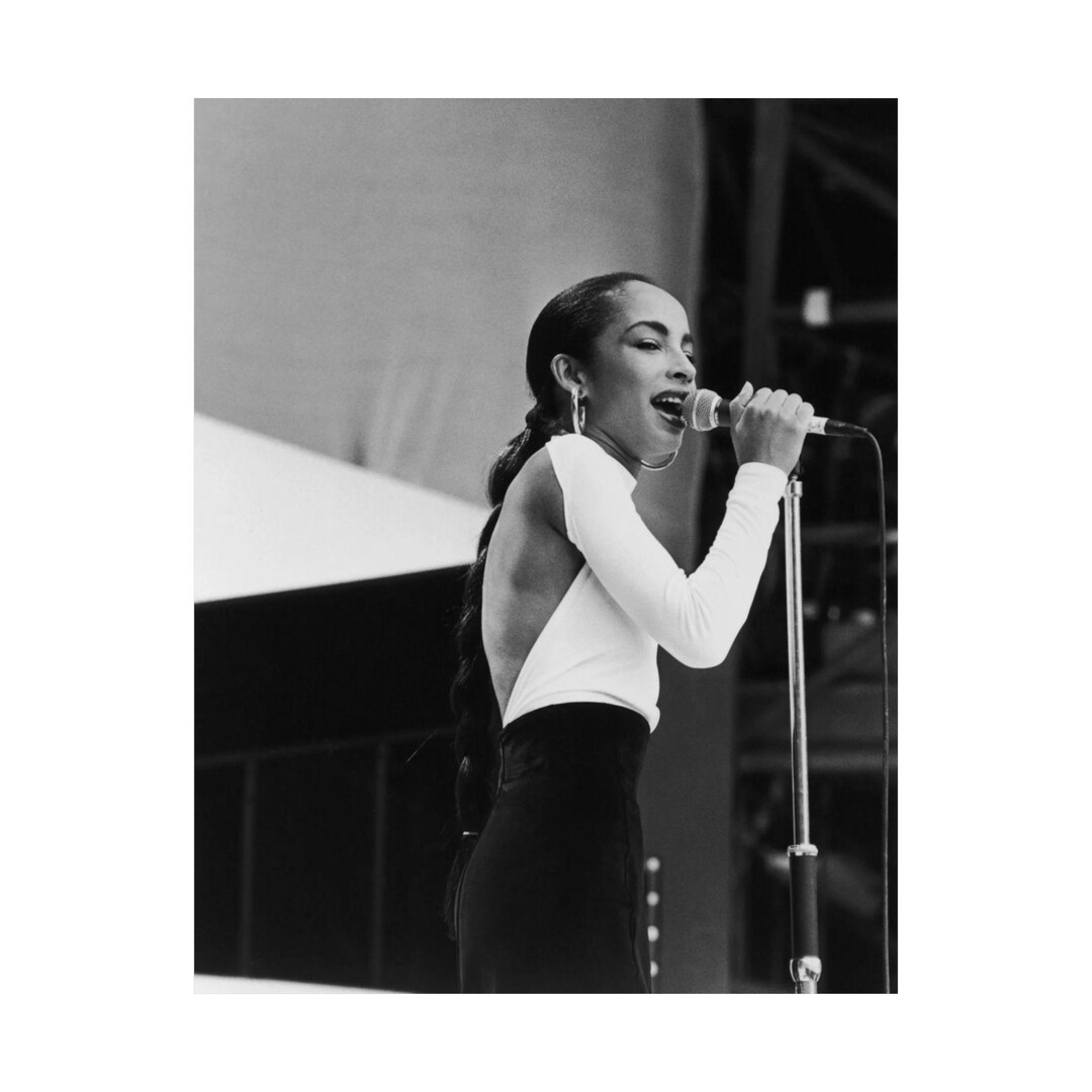 Sade Adu Performing in Black and White Poster - Etsy