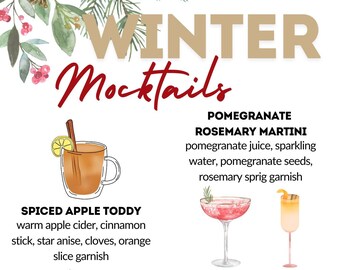 Easy Mocktail Menu.pdf Mocktail Menu Printable PDF for a Gifting or Gathering- Bridal or Baby ...