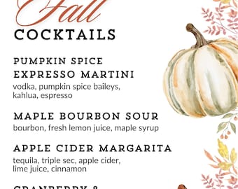 Fall Cocktail Menu