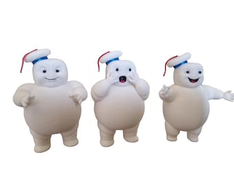 3 Ghostbusters Mini Stay Puft - Adorable Marshmallow Men Figurines | 3D Printed Gift Idea