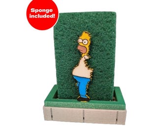 Homer Simpson Sponge Holder – The Simpsons Bush Meme Gift – Premium 3D Print with Sponge Included