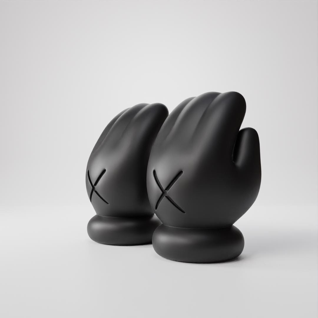 KAWS Hands Companion Figure – HYPEBEAST Decor – 3D Printed Art Collectible