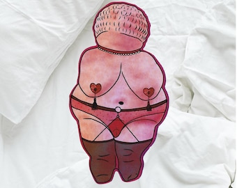 Pegatina de Venus de Willendorf con sexo positivo
