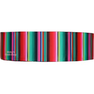 Serape Grosgrain Ribbon: Colorful Mexican Fabric Ribbon, DIY Crafting - 3 Yards