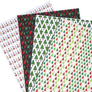 1pc-8.5&quot;x 11.9&quot; Christmas Printed Faux Leather Sheets/DIY Earring/Hair Bow Crafts Leather/Printed Synthetic Leather/ Bow Crafts Faux