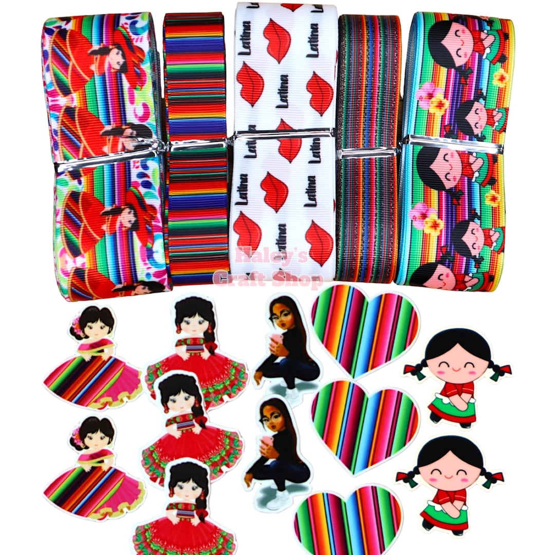 Latina Ribbon & Resin Flatback Bundle: DIY Craft Supplies - Etsy