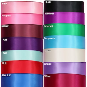 1.5&quot; 38mm- 3yards Double Face Satin Ribbon | Gift Wrapping | Weddings | DIY Hair bow Ribbon