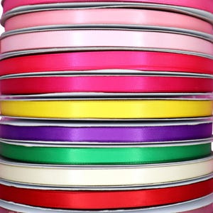 Solid 3/8&quot; Double Faced Satin Ribbon -100yds Roll, High Quality Ribbon, DIY Hair Bow Ribbon, Ribbon For Crafting, Ready to Ship