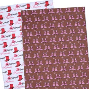 1 stück-8,5 &quot;x 11,9&quot; Cowgirl Print Kunstleder Blätter / DIY Ohrring / Haarschleife Handwerk Leder / Bedrucktes Kunstleder