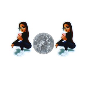 1pc Latina Girl Resin Planar Flatbacks, Flatback For Bows, Crafts, DIY, Craft Supplies P284