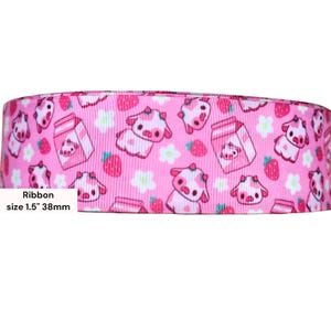 1,5&quot; 38 mm-3 yards schattig koeienlint, hoogwaardig grosgrain lint, doe-het-zelf haarstriklint. Klaar voor verzending-R1024