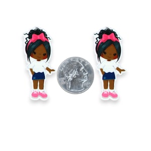 1pc -Girl Resin Planar Flatbacks, For Bows, Crafts, DIY Embellishment, Craft Supplies P294