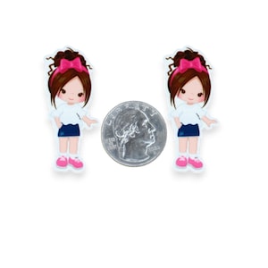 1pc Girl Resin Planar Flatbacks, Flatback For Bows, Crafts, DIY, Craft Supplies P292