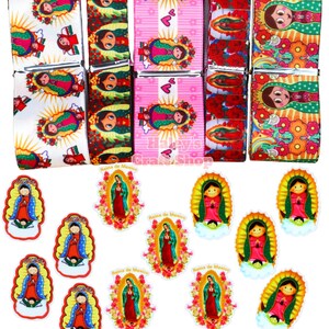 Virgencita Ribbon and Resin Planar Bundle, bow supplies, High Quality Grosgrain Ribbon, Grosgrain Hair Bow Ribbon, Ready to Ship B85