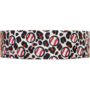 Baseball Leopard Print Grosgrain Ribbon - 1.5&quot; 3 Yards