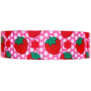 1.5&quot; 38mm-3yards Strawberry Ribbon, High Quality Grosgrain Ribbon, DIY Hair Bow Ribbon
