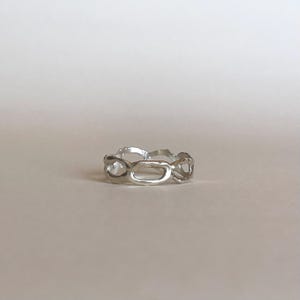 Molten Silver Statement Ring in Sterling Silver Textured silver ring organic ring sculptural ring Statement ring organic ring geometric ring