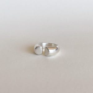 Handmade Chunky Sterling Silver Split Ring: Sculptural Statement Jewelry