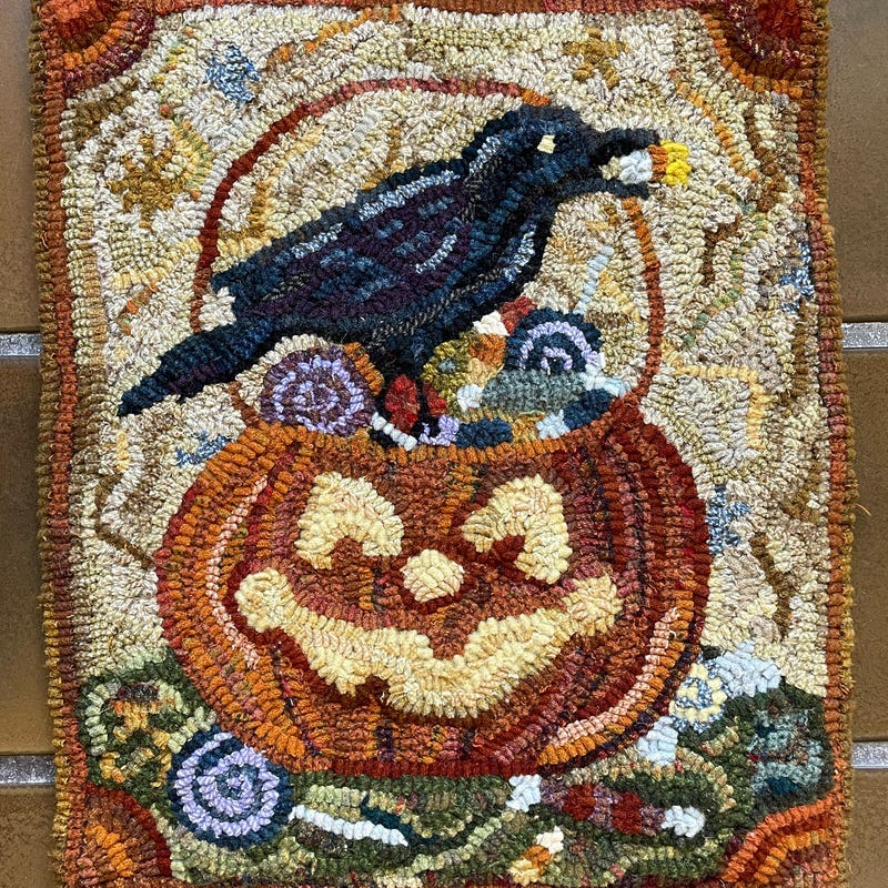 Hooked Rug Crows - Etsy