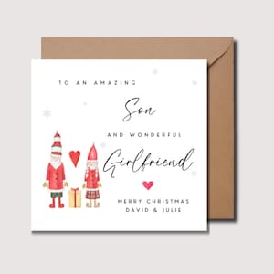Figlio e fidanzata di Natale, biglietto di Natale per figlio e fidanzata, biglietto di Natale per figlio e fidanzata, biglietto di Natale per figlio, fidanzata, WW0362