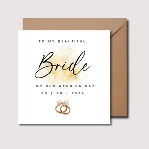 To my bride on our wedding day, wedding day card for bride, wedding card, card from groom, card for bride,  WW0013